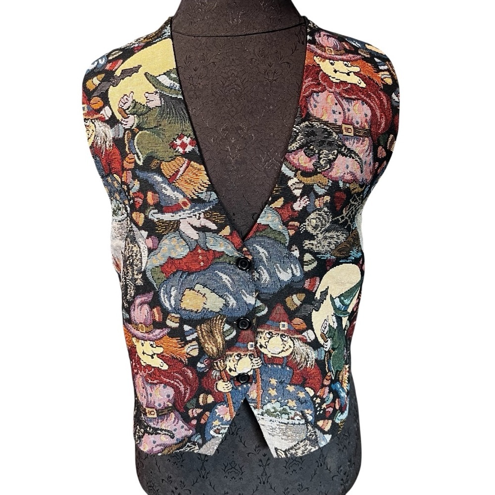 Paul Harris Designs Halloween With Tapestry Vest Vintage Made In USA Medium
